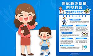 新冠肺炎疫情防控科普宣传海报psd素材