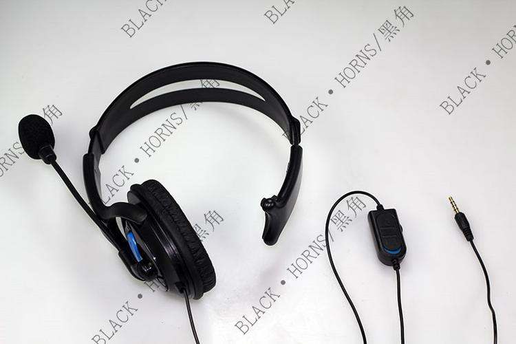 黑角ps4耳机单面大耳机手柄耳机带麦克风语音聊天带背景音乐pc端