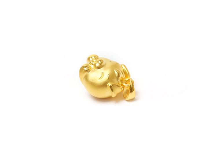 萌宠小猪3d硬足金黄金吊坠