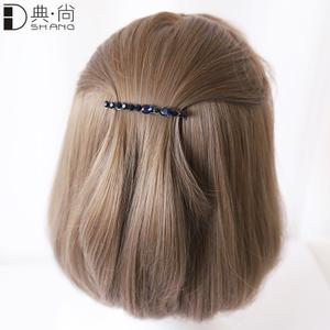 日韩夹子头饰  span class=h>韩版 /span>半扎头发夹镶钻成人弹簧夹顶