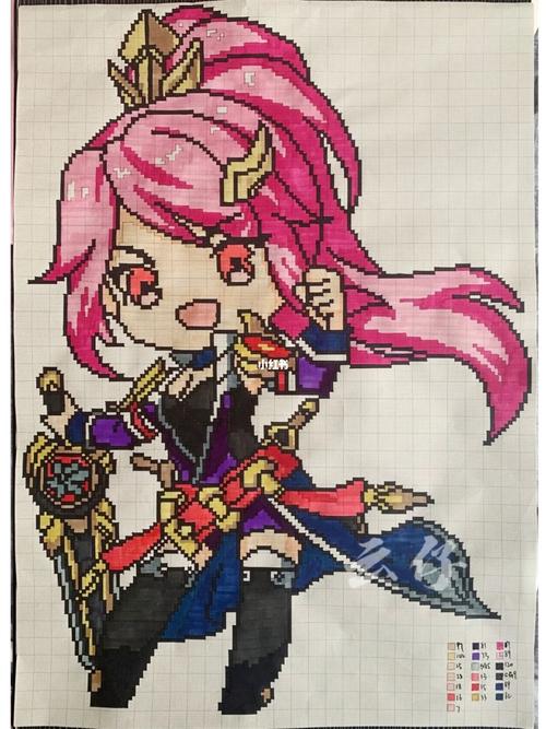 王者荣耀花木兰_王者荣耀怎么样_像素画_自创像素画_文化_绘画