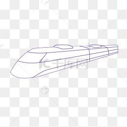 卡通和谐号列车简笔画线条手绘