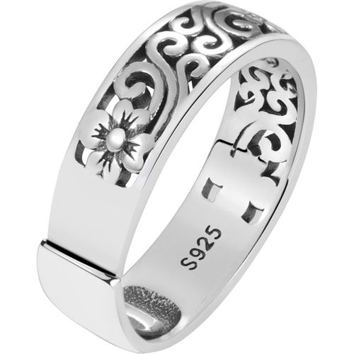 罗泰老银匠925银小众戒指男镂空开口指环女士素圈时尚