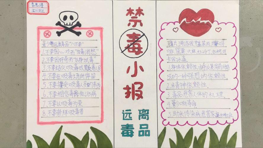 珍爱生命远离毒品 五年级一班同学禁毒手抄报,《展示一》