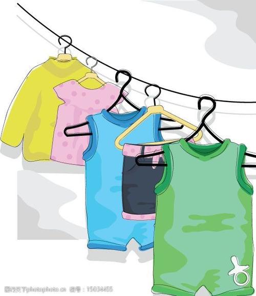 关键词:卡通儿童衣服 卡通 可爱 儿童 衣服 穿戴 服装 衣架 晾晒 矢量