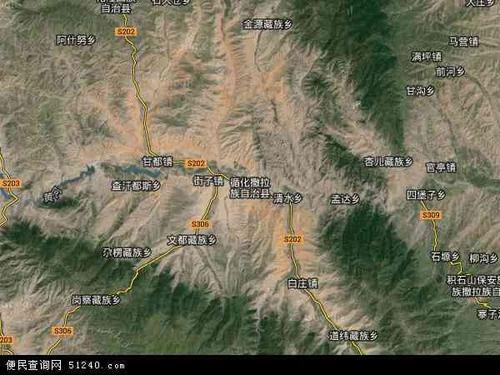 中国青海省海东市循化撒拉族自治县地图(卫星地图)