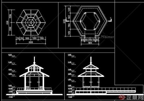 新中式六角亭设计方案包含cad和模型原创