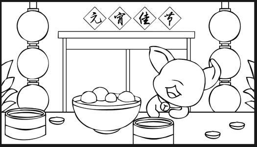 一年级元宵节手抄报简笔画简单