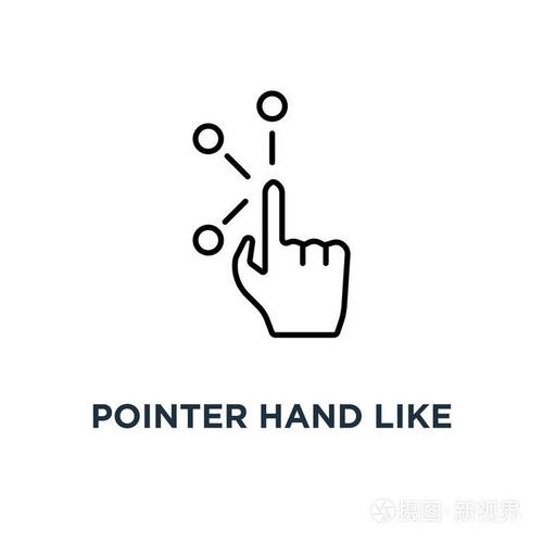 指针手感像薄点击图标符号笔画简约风格潮流现代标志型艺术图形线条