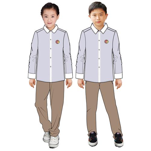 新城第一实验小学老生长袖衬衫套装学生校服