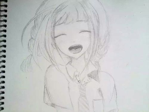 铅笔画,很喜欢这个眼睛会笑的女孩