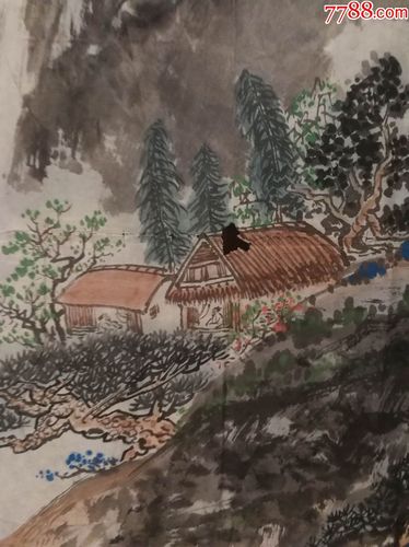 画家张大成先生手绘幽居飞瀑(画片)有个洞尺寸99公分×49公分