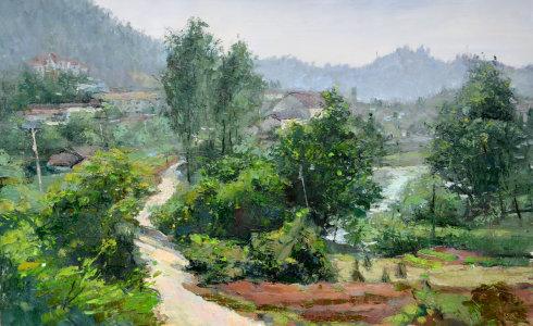 《家乡的风景》之八 布面油画 50*60