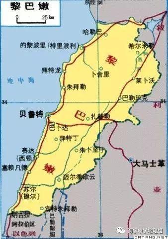 △黎巴嫩地图