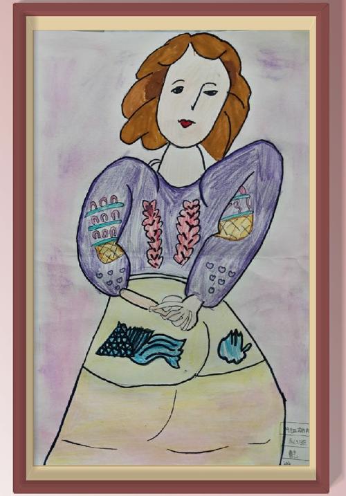 写美篇同一幅画~罗马尼亚式衣饰设计练习