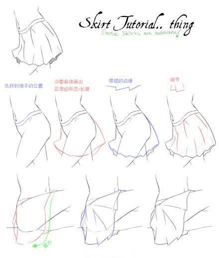 「推荐」夏日炎炎,教你各种不同款式的女生百褶短裙绘画技巧