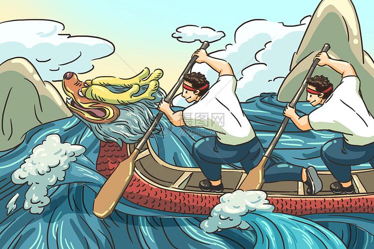 端午节赛龙舟插画图片下载-正版图片400166752-摄图网