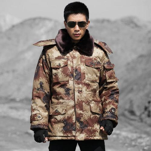 追云正品荒漠迷彩军大衣男加厚加长冬季抓绒大衣武警部队大衣保安执勤