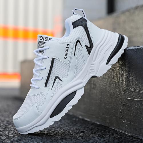 小白跑步男鞋夏季韩版百搭板鞋男士增高老爹鞋运动休闲鞋网布网鞋