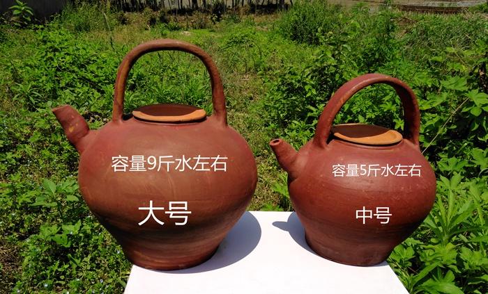 热卖湖北三皮罐茶壶 手工制作土泥茶壶 大叶子老式夏天凉茶壶 凉水壶