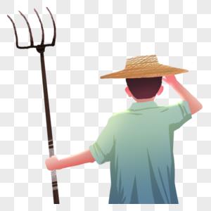 夜景人物天台背影农民背影素材