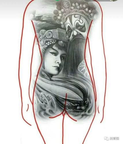 纹身手稿花旦纹身花旦素材手稿满背花旦精选图稿纹身图案344