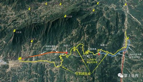 巡航:岳西莲云到黄沙岭隧道口新规划路线-318国道莲云