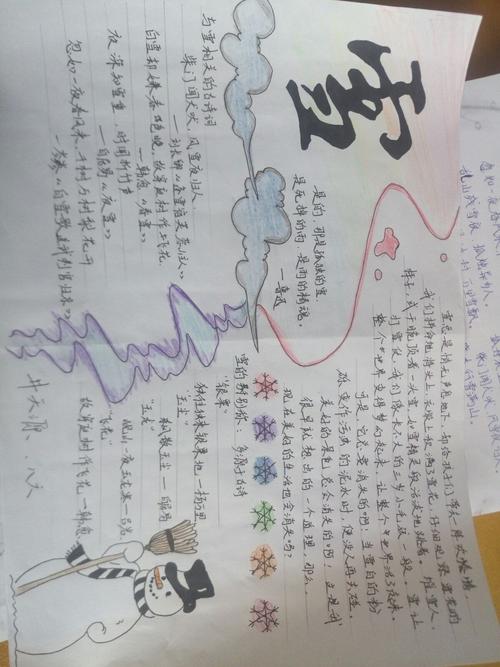 六班以"雪"为主题的手抄报