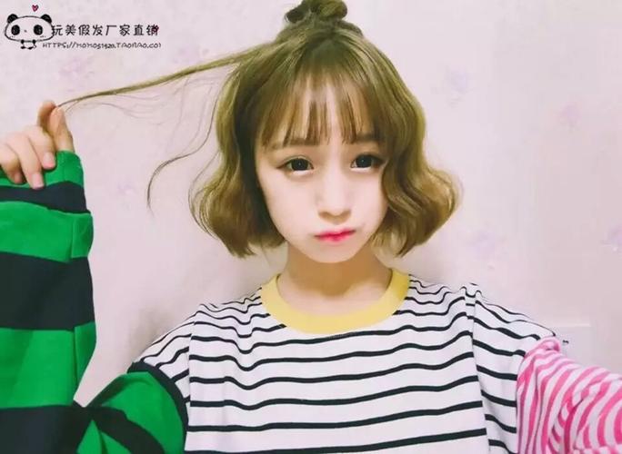 仿真大头皮假发蓬松蛋卷发短发甜美女生韩国空气刘海短卷发假发.