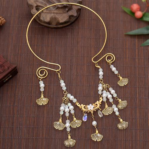 汉服项链颈圈明制软串珠流苏仙气璎珞项圈古风饰品女古代发饰配饰