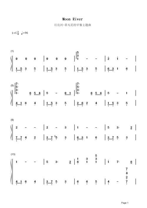 moonriver简谱river简谱