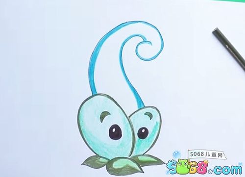 植物大战僵尸的画画教程之卡通藤蔓(10)