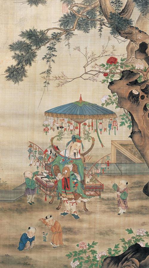 0647货郎图立轴设色绢本
