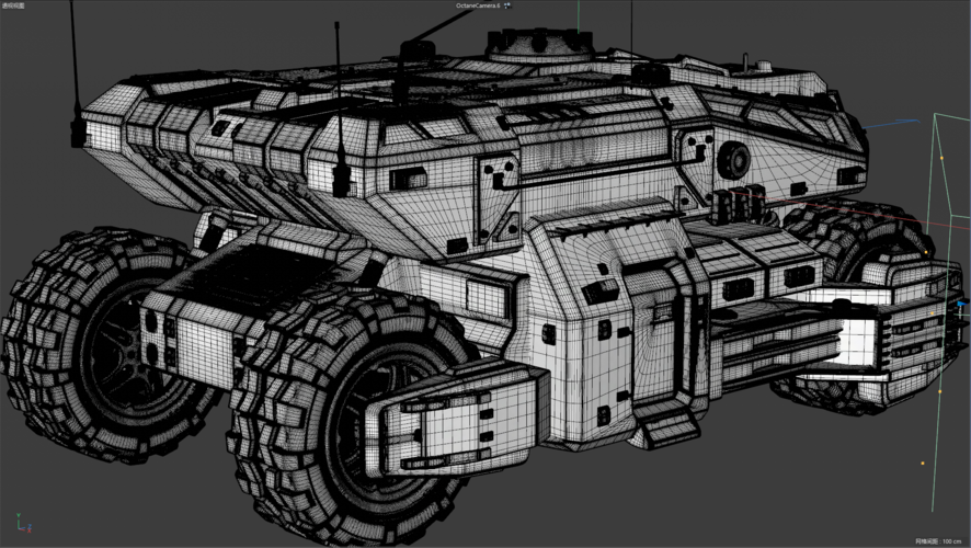 c4d科幻战车模型作者老郭