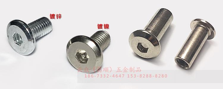 倒边内六角螺丝和夹板螺母展示