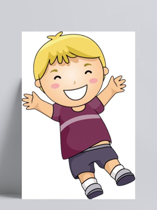 开心的小男孩动漫人物