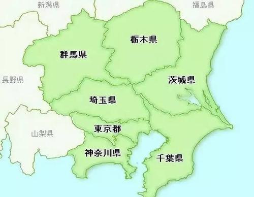 琦玉县,茨城县,枥木县,群马县 位于日本列岛中央