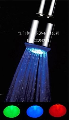 随温变色带led灯水龙头 全铜面盆冷热水龙头 水力自动发电龙头