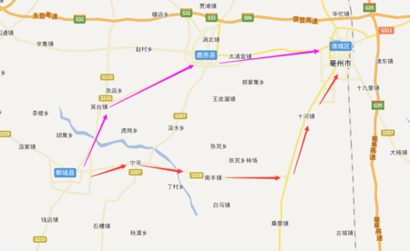 周口郸城离毫州的路线图