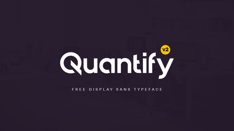 logo&海报排版设计英文无衬线字体 quantify font