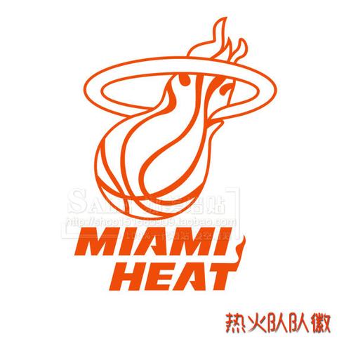 nba联赛热火队标墙贴热火队徽logo贴画球吧学生宿舍装饰贴纸nm305