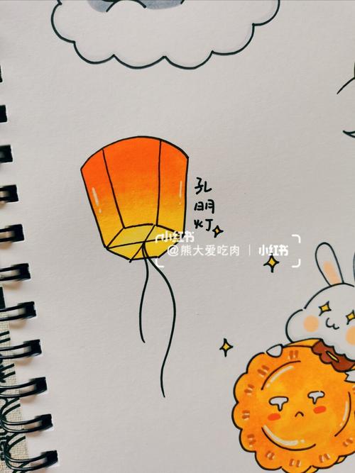 92中秋节月饼手帐简笔画素材(附线稿)_中秋节去哪玩