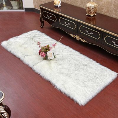仿羊毛地毯长方形地毯白色长毛绒地毯卧室客厅地毯飘窗垫批发定制