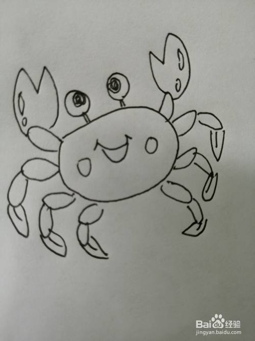 可爱的小螃蟹怎么画
