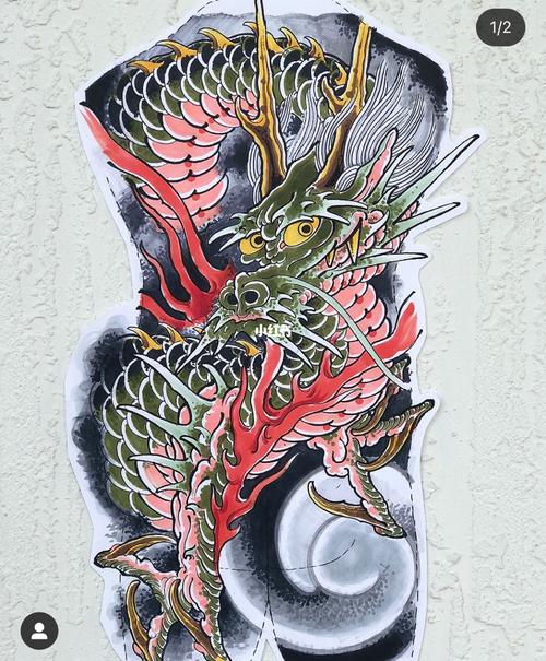 ins日式满背纹身手稿分享#日式满背龙纹身_纹身_instagram_80mdtattoo