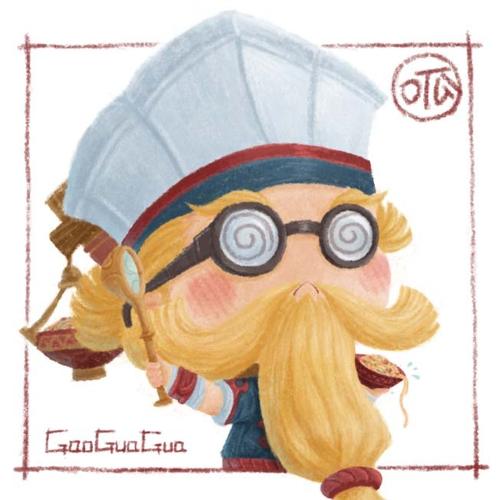 图源微博博主:gaoguagua高呱呱 王者荣耀 开黑头像 黄忠,老夫子