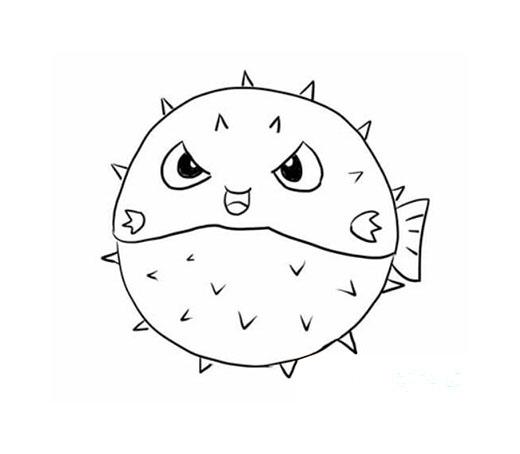 河豚的画法简笔画图片 胖胖小河豚怎么画简单可爱