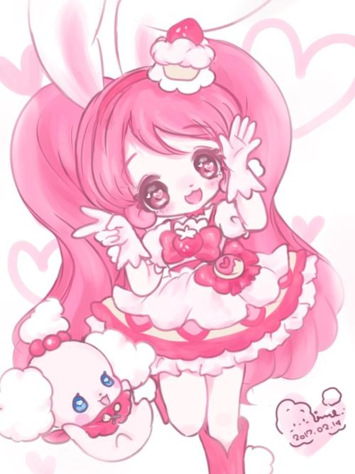 可爱动漫卡通人物软妹粉色壁纸插画背景图twitter pixiv 日系美少女