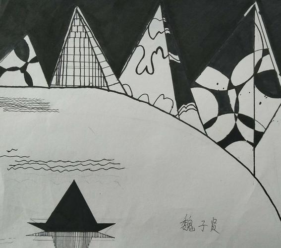 几何形体的联想——黑白装饰画(合肥市行知学校八年级