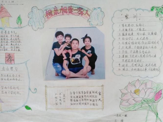 感恩父母之家风家训手抄报